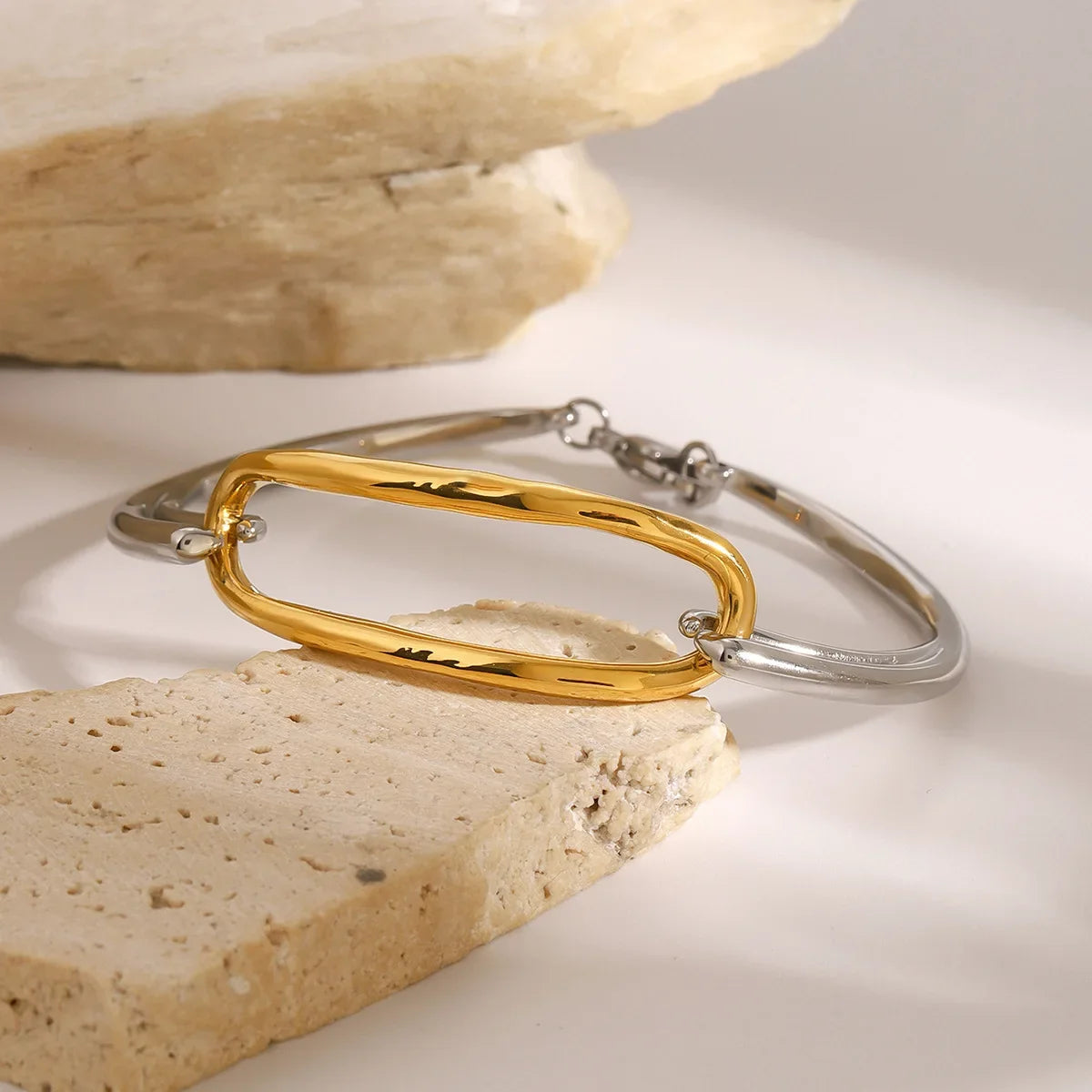 Two-Tone Open Link Bracelet