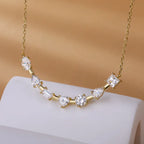 Seven-Stone Multi-Cut Curved Bar Necklace