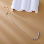 Seven-Stone Multi-Cut Curved Bar Necklace