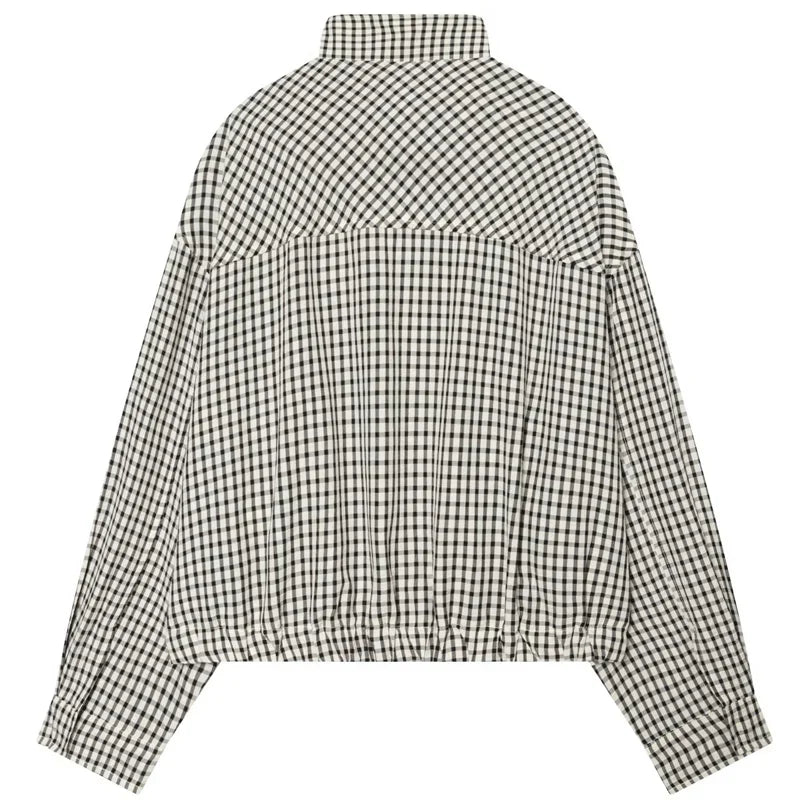 Cropped Gingham Check Shacket