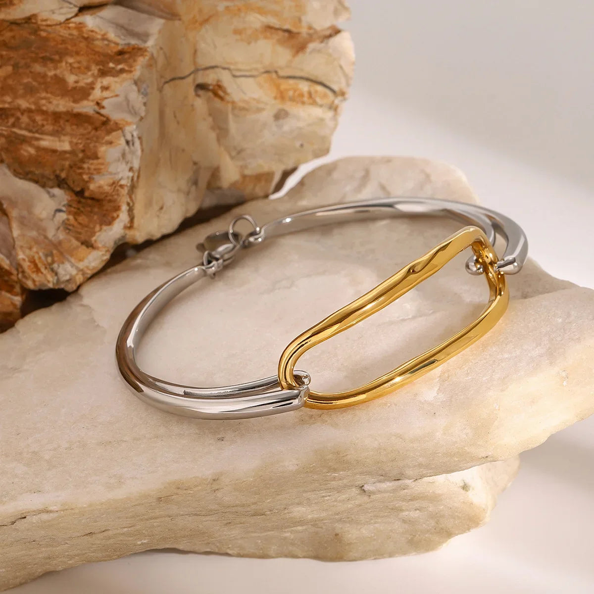 Two-Tone Open Link Bracelet