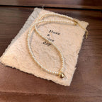 Pearl-Style Zircon Pendant Necklace