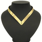 Textured Metal Collar Necklace