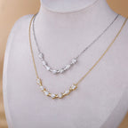 Seven-Stone Multi-Cut Curved Bar Necklace